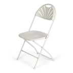 TitanPRO Fanback Plastic Folding Chair White