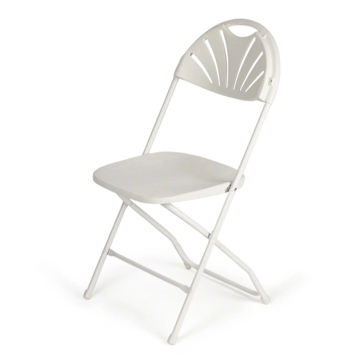 TitanPRO Fanback Plastic Folding Chair White