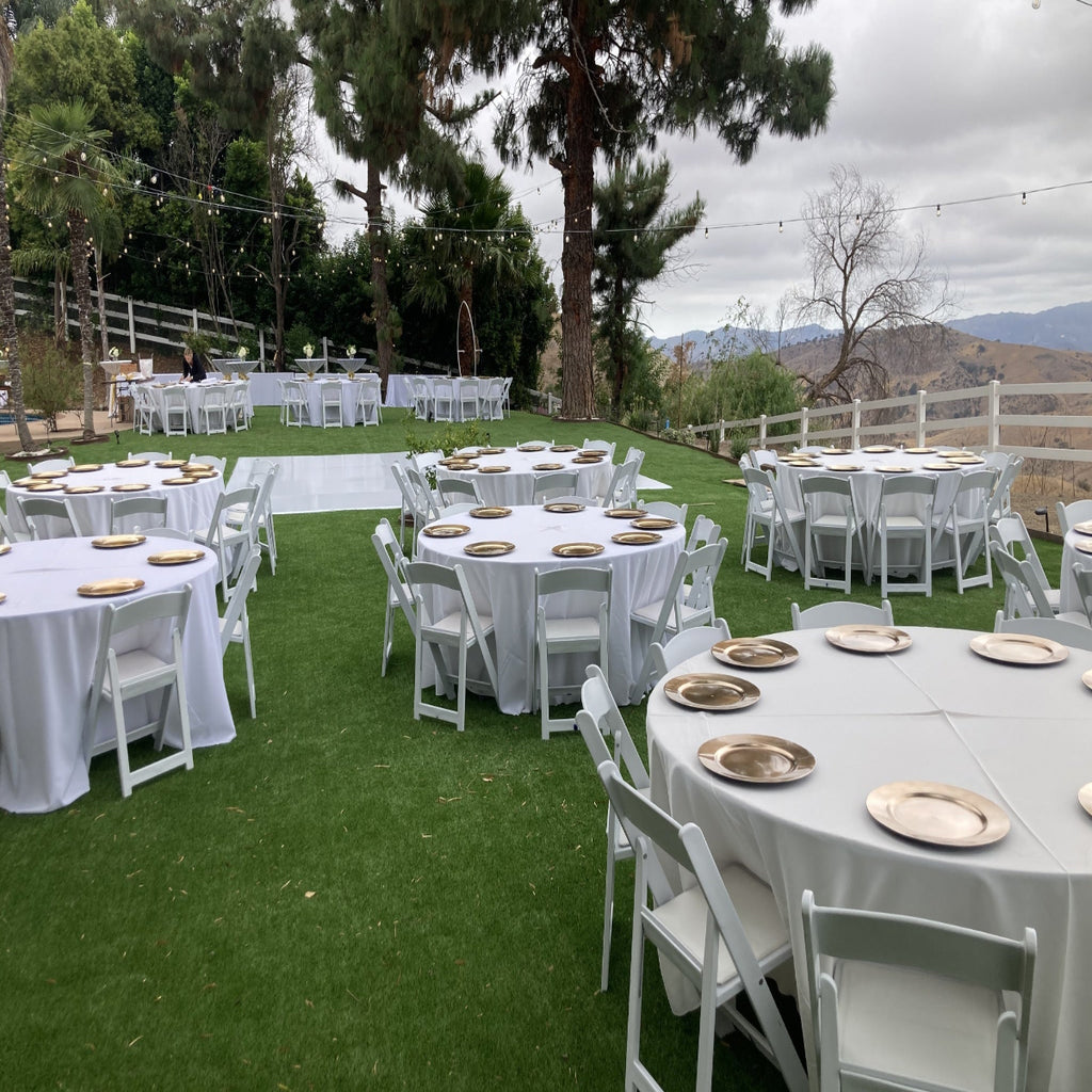 50 Pcs White Resin Folding Chairs Set Adult Size