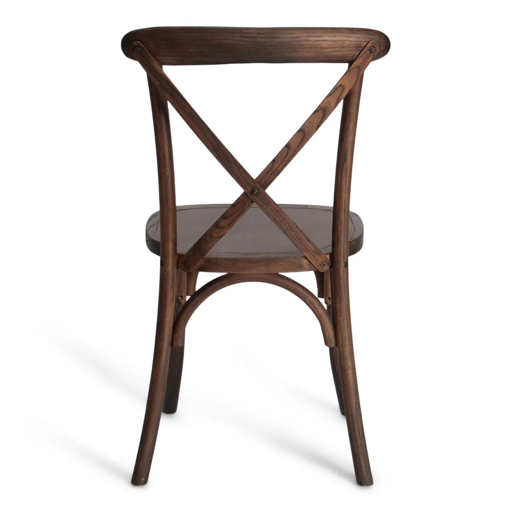 Farmhouse Cross Back (X-back) Chair - Fruitwood with Black Grain
