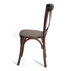 Silla rústica con respaldo en cruz (respaldo en X) - Madera frutal con veta negra
