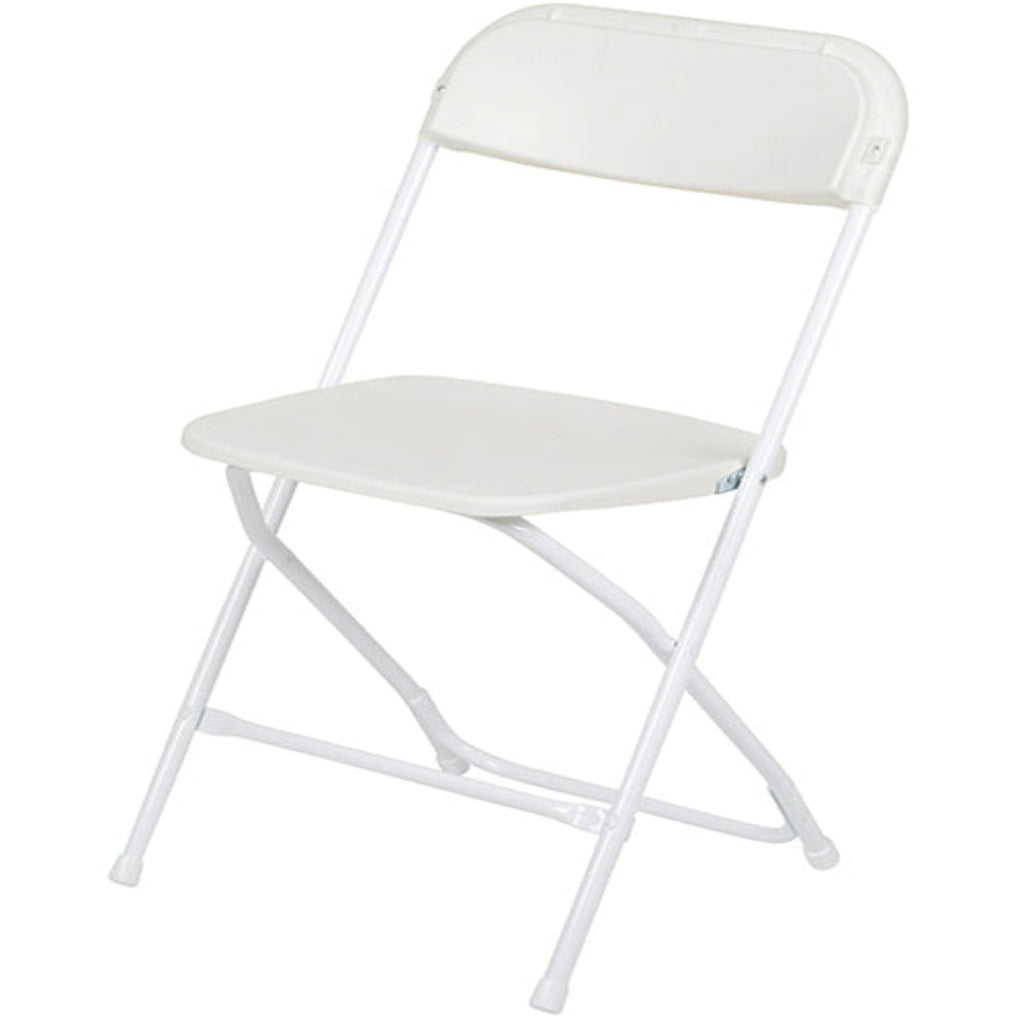 10 White Plastic Folding Chairs Set