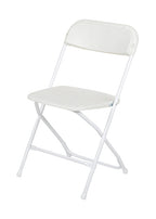 10 White Plastic Folding Chairs Set